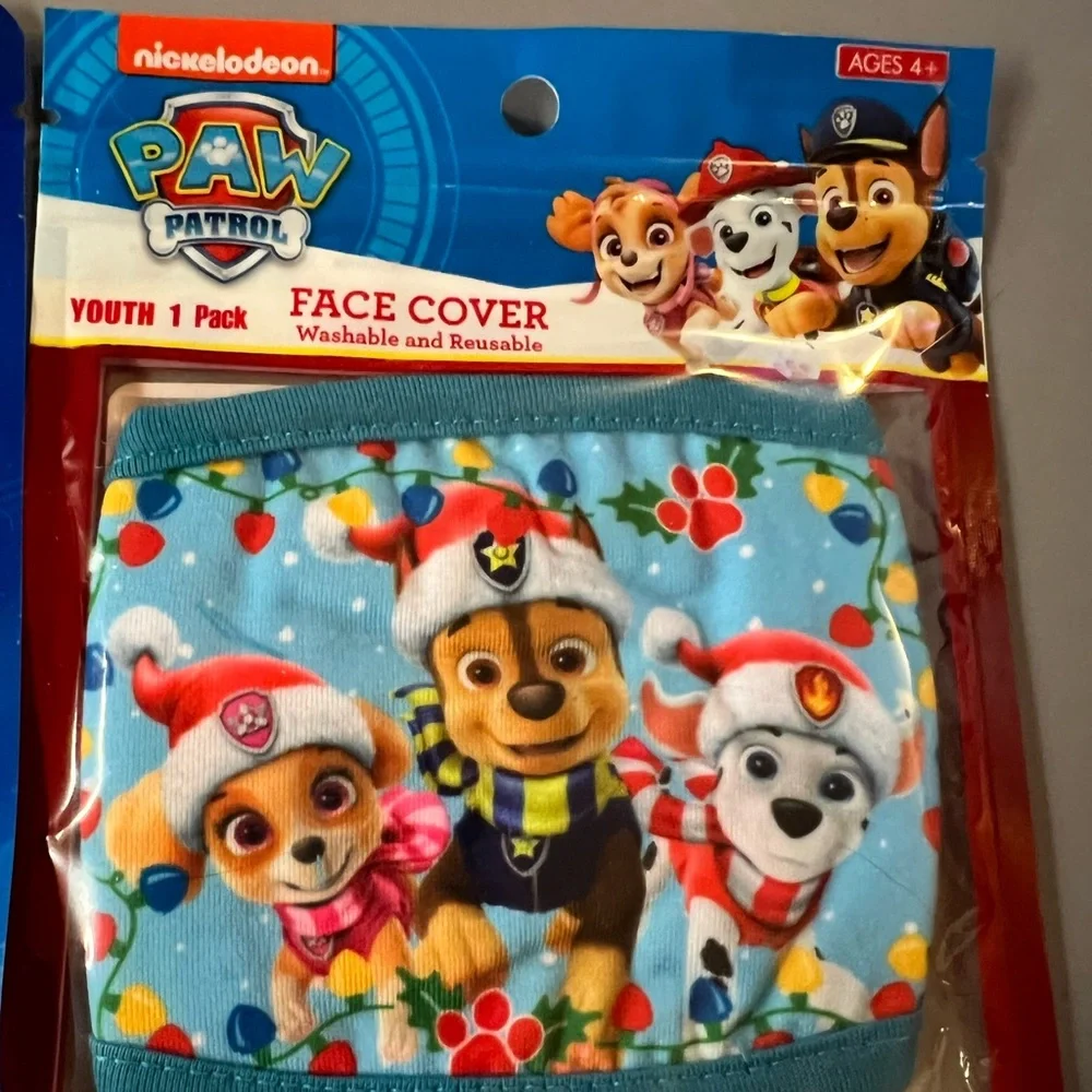 3 Packages Kids Disney and Nickelodeon Christmas Characters Face Masks- Bioworld